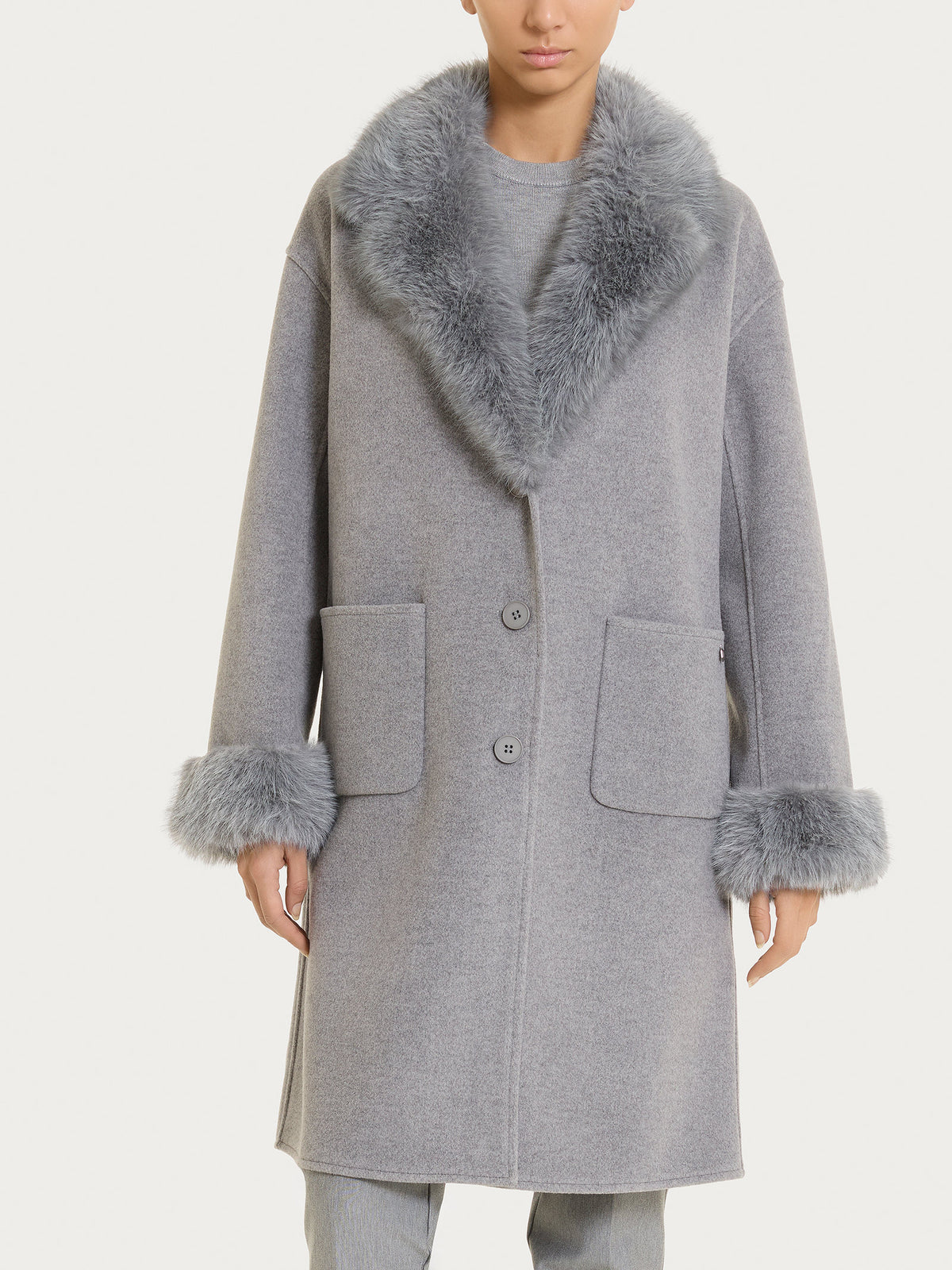 SoftCoat Cappotto effetto fuzzy Neri Donna - Ragno
