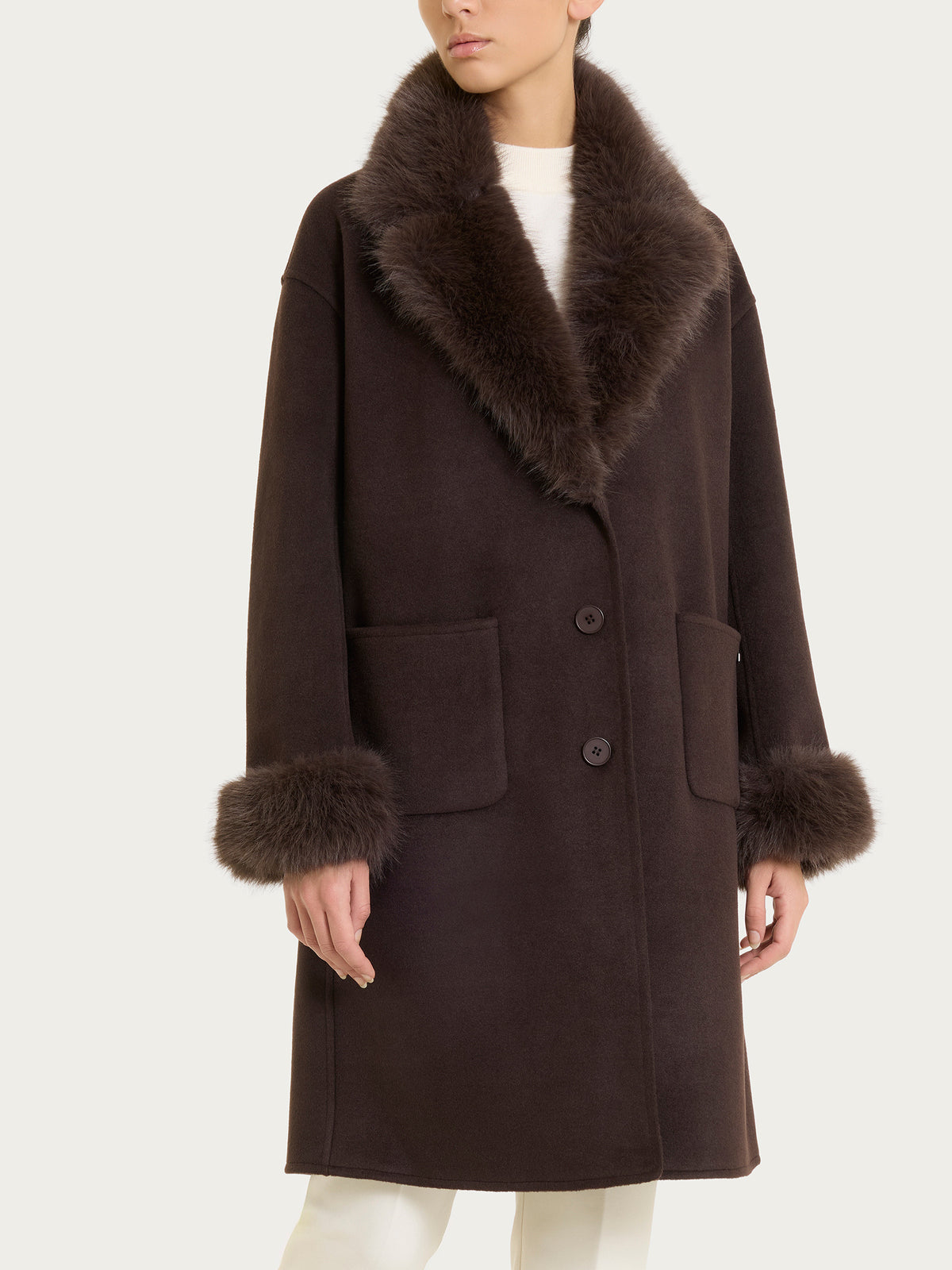 SoftCoat Cappotto effetto fuzzy Marroni Donna - Ragno