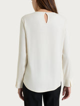 Blusa girocollo in Light Flannel Bianchi Donna - Ragno