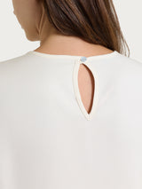 Blusa girocollo in Light Flannel Bianchi Donna - Ragno