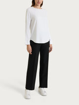 Blusa girocollo in Light Flannel Bianchi Donna - Ragno