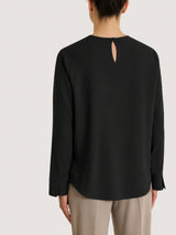 Blusa girocollo in Light Flannel Neri Donna - Ragno