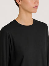 Blusa girocollo in Light Flannel Neri Donna - Ragno
