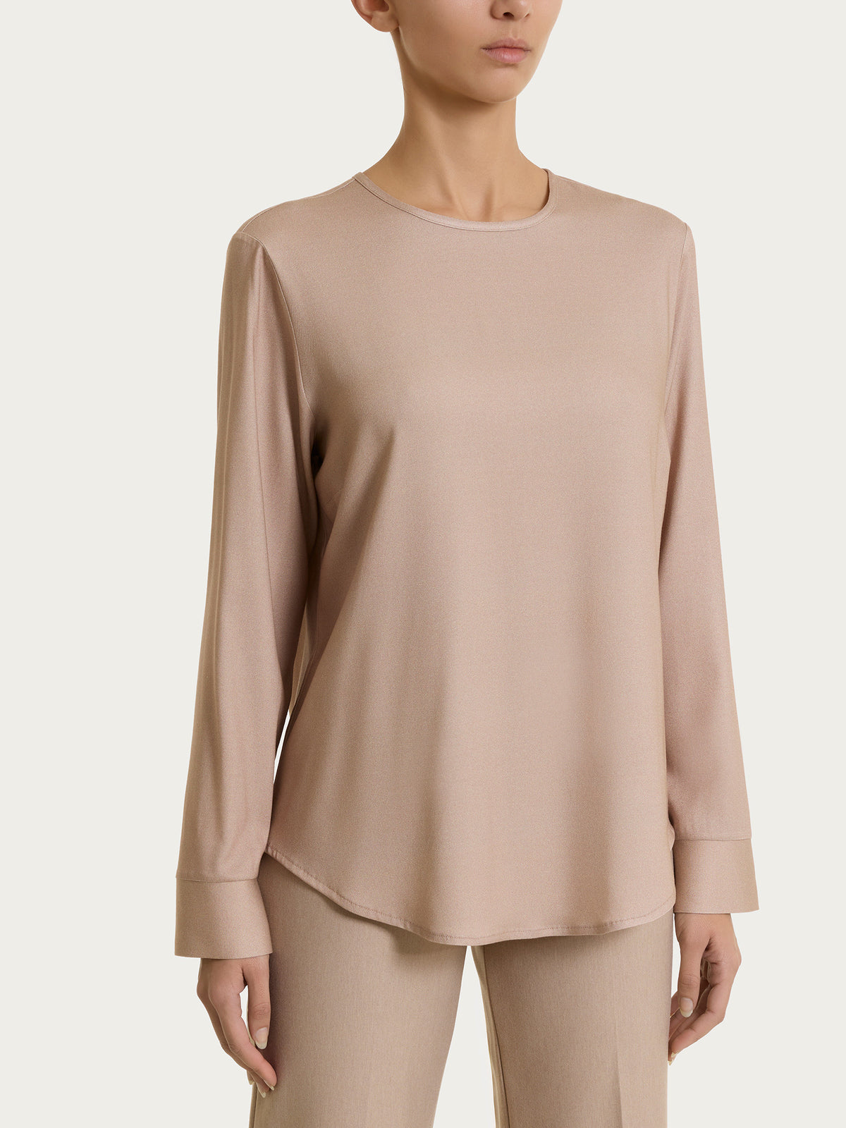 Blusa girocollo in Light Flannel Grigi Donna - Ragno