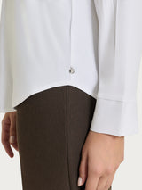 Blusa con scollo a serafino in Light Flannel Bianchi Donna - Ragno