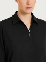 Blusa con scollo a serafino in Light Flannel Neri Donna - Ragno