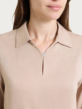 Blusa con scollo a serafino in Light Flannel Grigi Donna - Ragno
