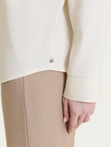 Blusa con scollo a serafino in Light Flannel Bianchi Donna - Ragno