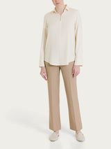 Blusa con scollo a serafino in Light Flannel Bianchi Donna - Ragno