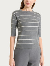 Maglia con manica corta e righe fini Four Seasons Neri Donna - Ragno