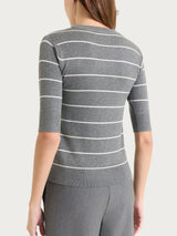 Maglia con manica corta e righe fini Four Seasons Neri Donna - Ragno
