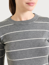 Maglia con manica corta e righe fini Four Seasons Neri Donna - Ragno