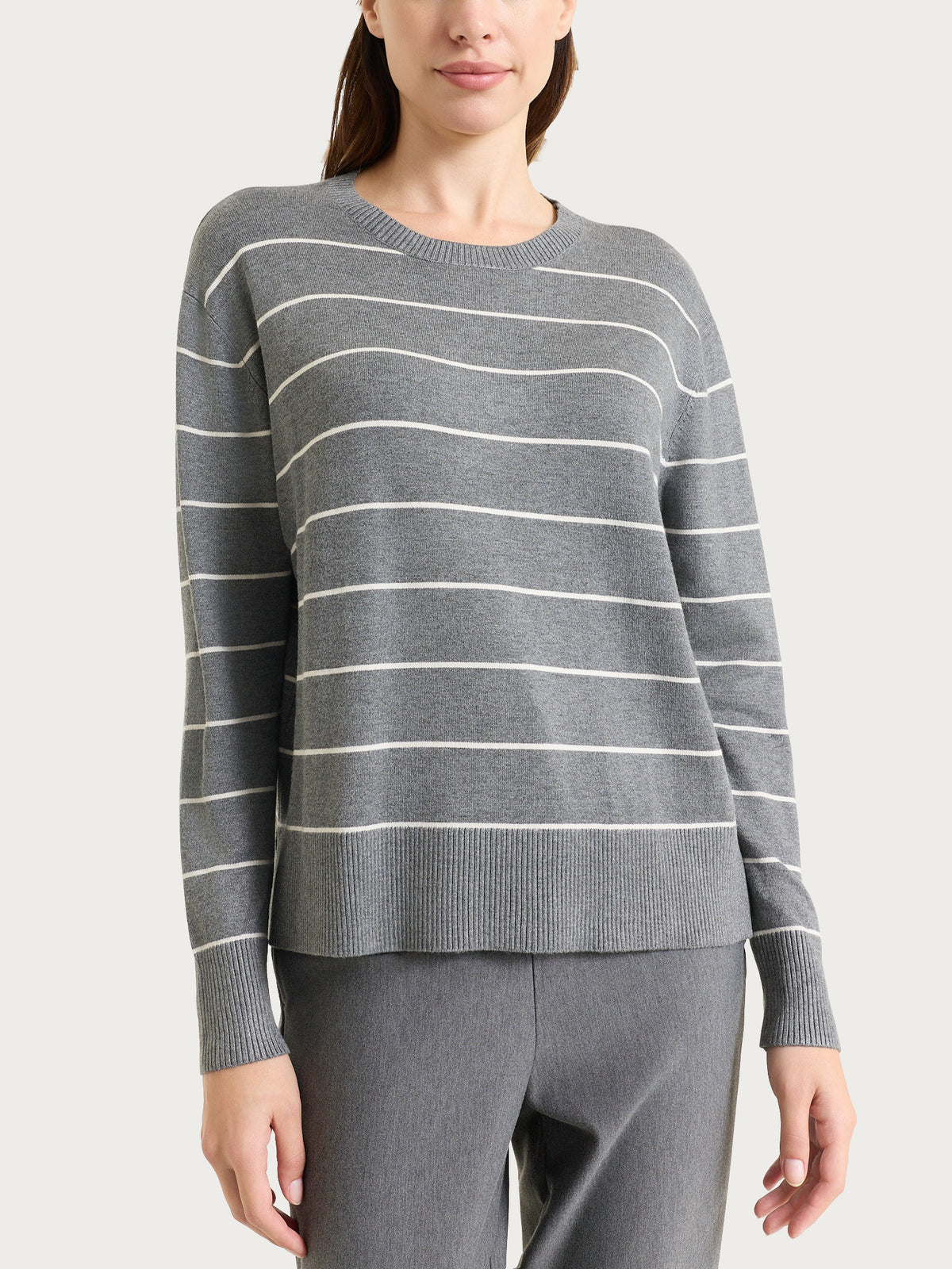 Maglia girocollo a righe fini Four Seasons Neri Donna - Ragno