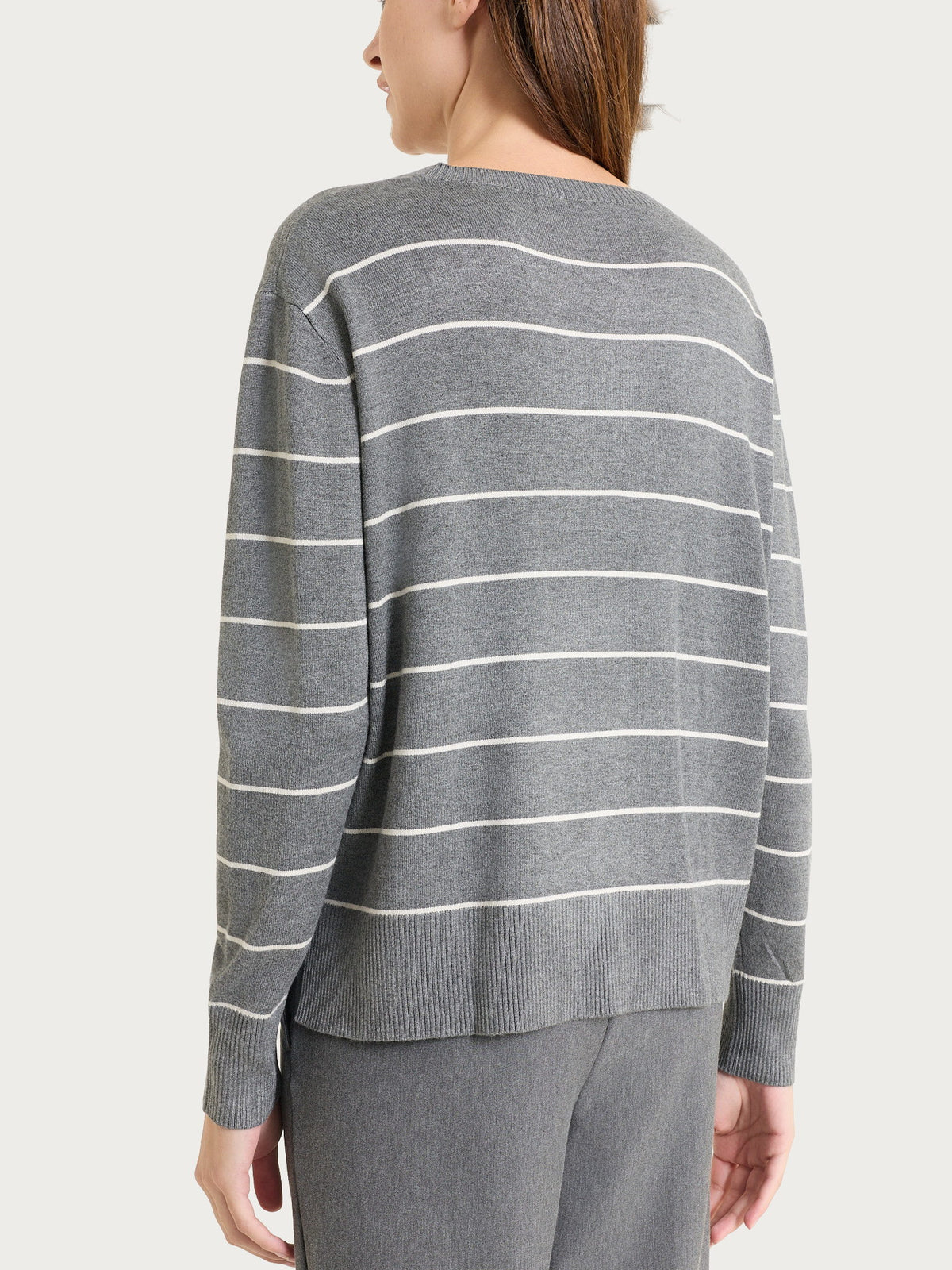 Maglia girocollo a righe fini Four Seasons Neri Donna - Ragno