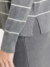 Maglia girocollo a righe fini Four Seasons Neri Donna - Ragno