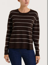 Maglia girocollo a righe fini Four Seasons Marroni Donna - Ragno