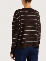 Maglia girocollo a righe fini Four Seasons Marroni Donna - Ragno