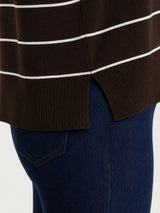 Maglia girocollo a righe fini Four Seasons Marroni Donna - Ragno