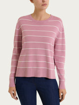 Maglia girocollo a righe fini Four Seasons Rosa Donna - Ragno