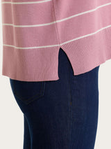 Maglia girocollo a righe fini Four Seasons Rosa Donna - Ragno