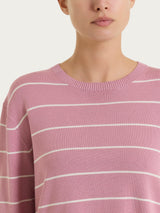 Maglia girocollo a righe fini Four Seasons Rosa Donna - Ragno