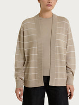 Cardigan aperto con righe fini Four Seasons Grigi Donna - Ragno