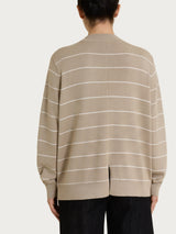 Cardigan aperto con righe fini Four Seasons Grigi Donna - Ragno