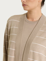 Cardigan aperto con righe fini Four Seasons Grigi Donna - Ragno