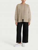 Cardigan aperto con righe fini Four Seasons Grigi Donna - Ragno