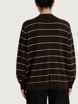 Cardigan aperto con righe fini Four Seasons Marroni Donna - Ragno