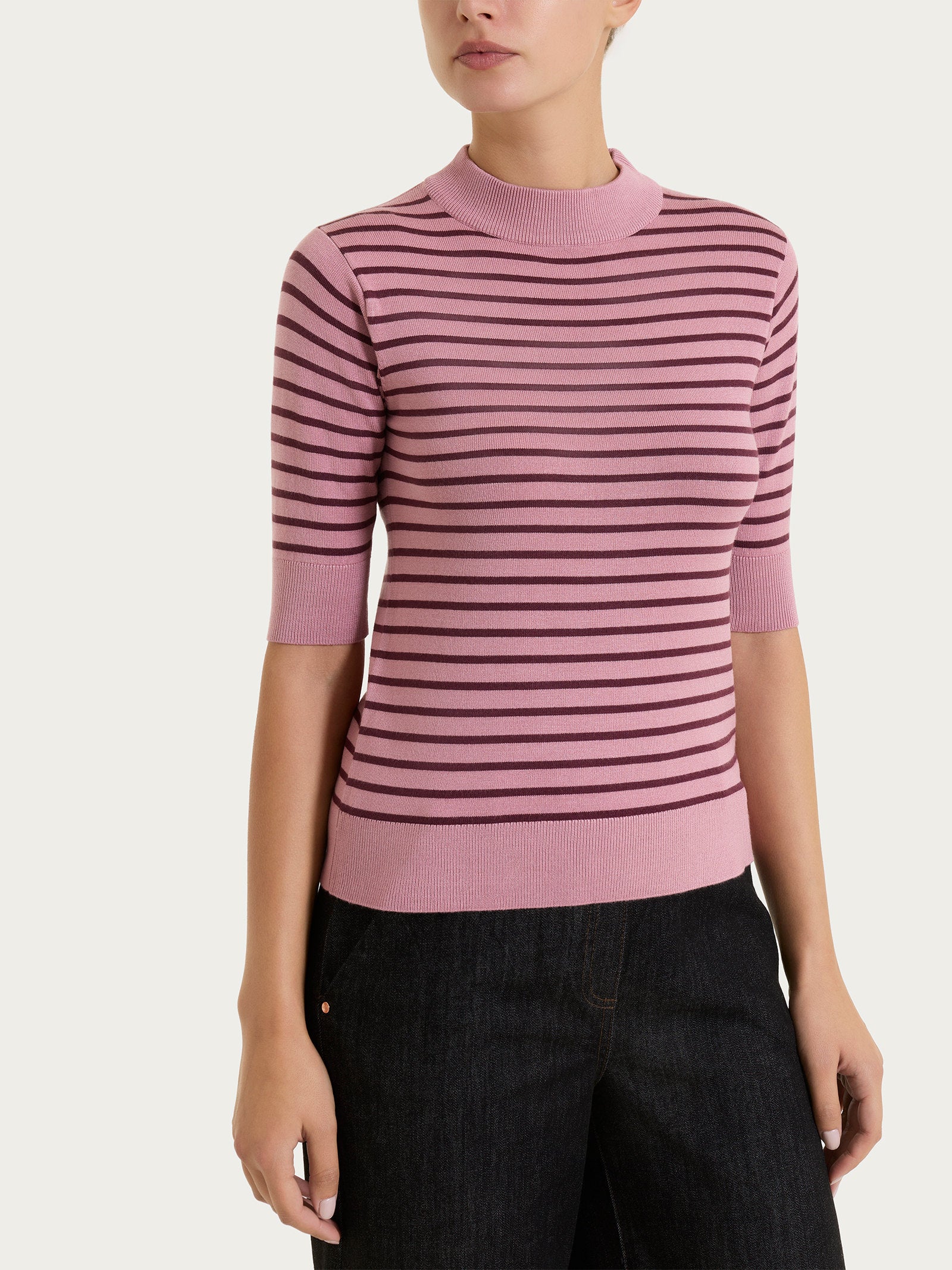 Lupetto a righe pari Four Seasons Viola Donna - Ragno