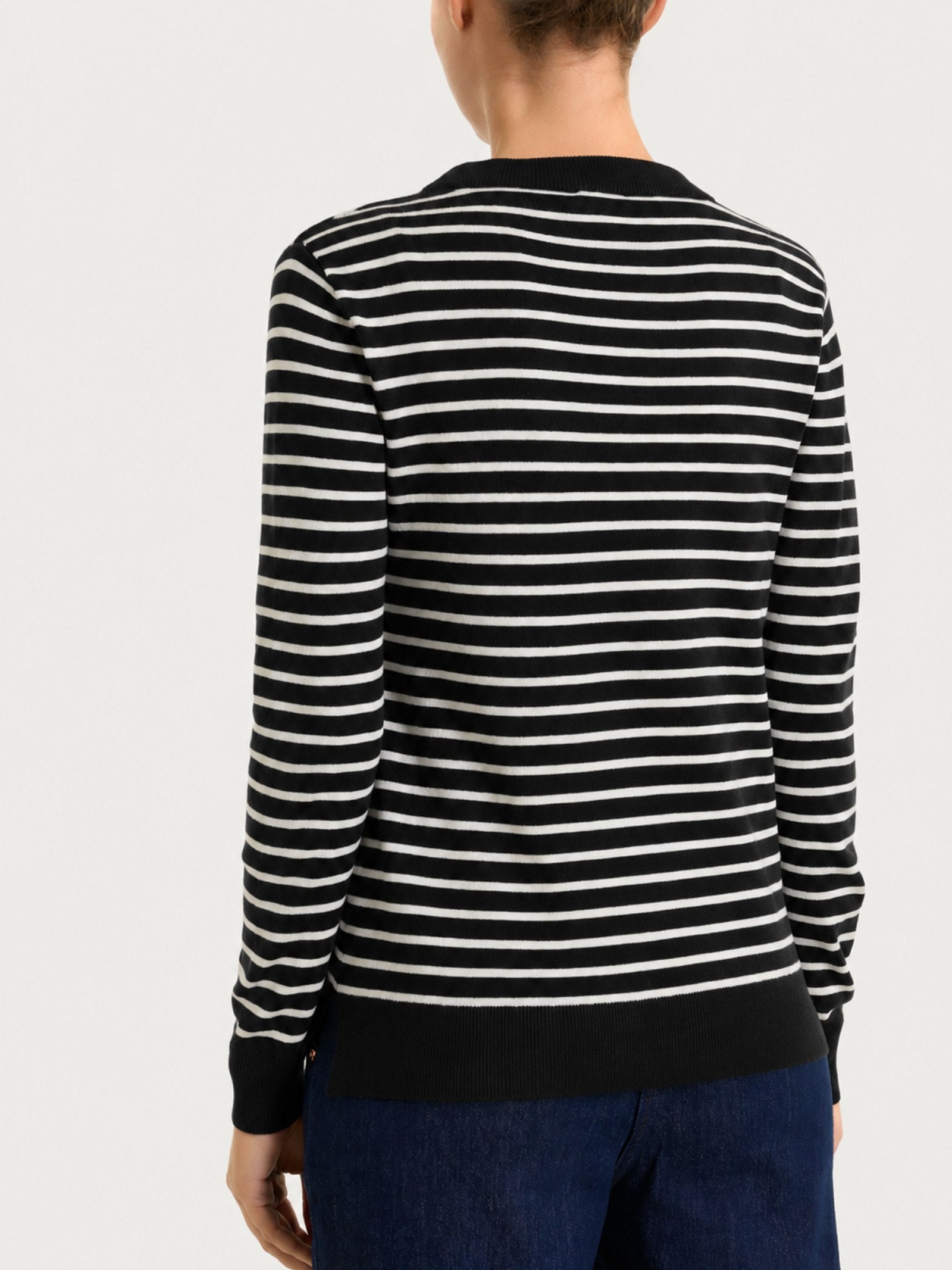 Maglia girocollo a righe pari Four Seasons Neri Donna - Ragno