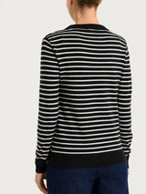 Maglia girocollo a righe pari Four Seasons Neri Donna - Ragno