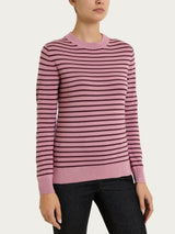 Maglia girocollo a righe pari Four Seasons Viola Donna - Ragno