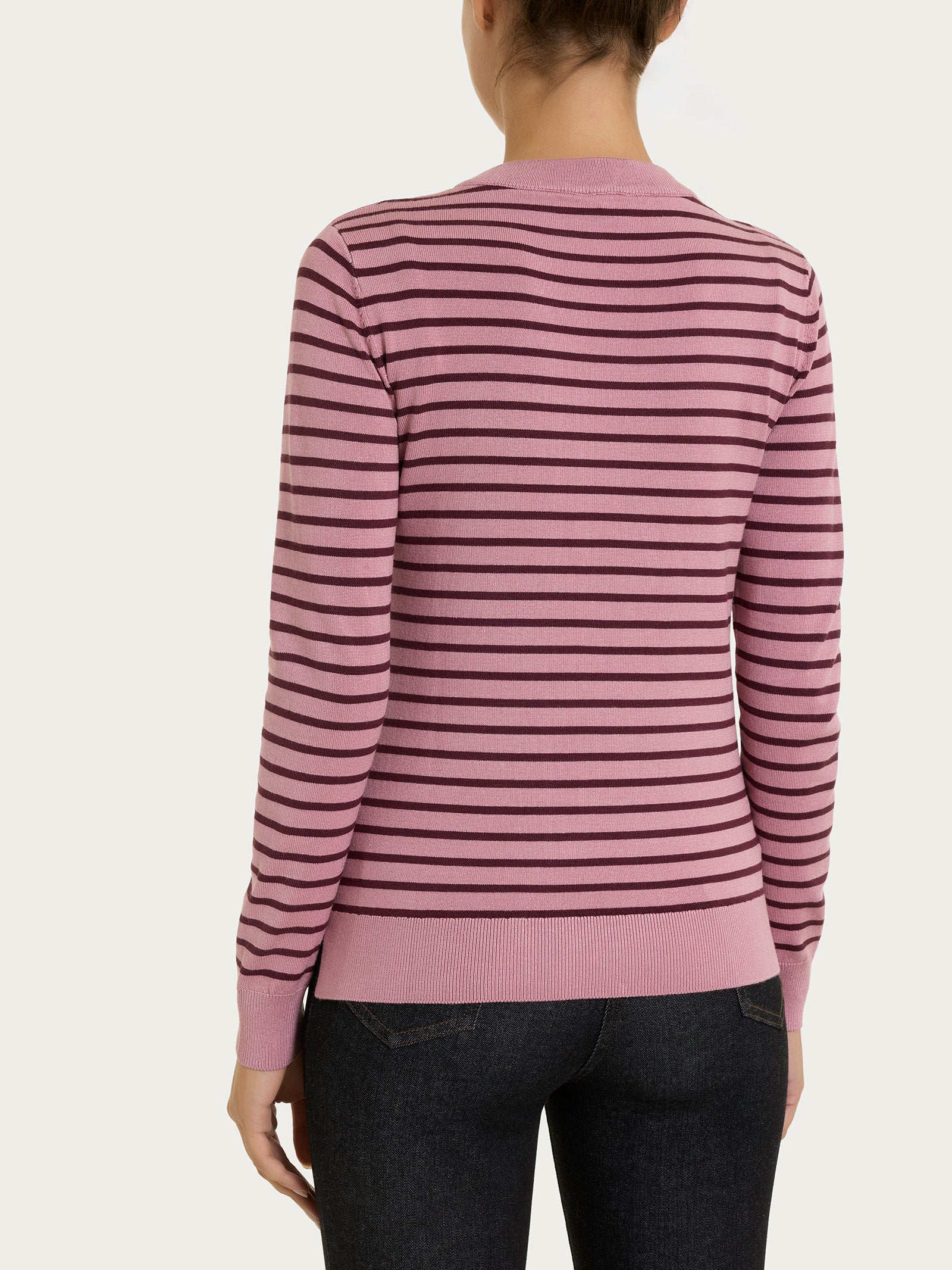 Maglia girocollo a righe pari Four Seasons Viola Donna - Ragno