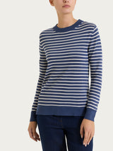Maglia girocollo a righe pari Four Seasons Blu Donna - Ragno