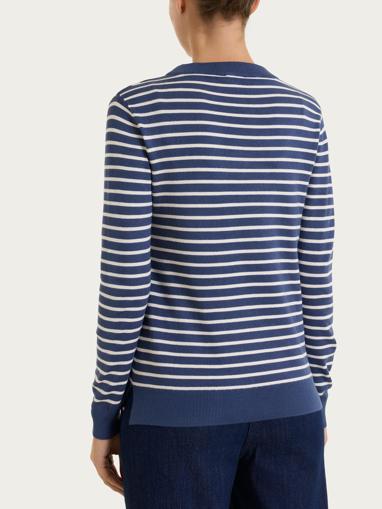 Maglia girocollo a righe pari Four Seasons Blu Donna - Ragno