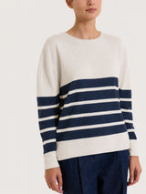 Maglia girocollo con righe piazzate Four Seasons Bianchi Donna - Ragno