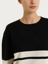 Maglia girocollo con righe piazzate Four Seasons Neri Donna - Ragno