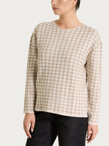 Maglia girocollo con fantasia pied de poule Four Seasons Marroni Donna - Ragno