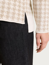 Maglia girocollo con fantasia pied de poule Four Seasons Marroni Donna - Ragno