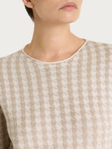 Maglia girocollo con fantasia pied de poule Four Seasons Marroni Donna - Ragno