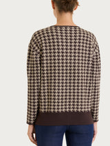 Maglia girocollo con fantasia pied de poule Four Seasons Marroni Donna - Ragno