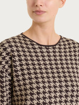 Maglia girocollo con fantasia pied de poule Four Seasons Marroni Donna - Ragno