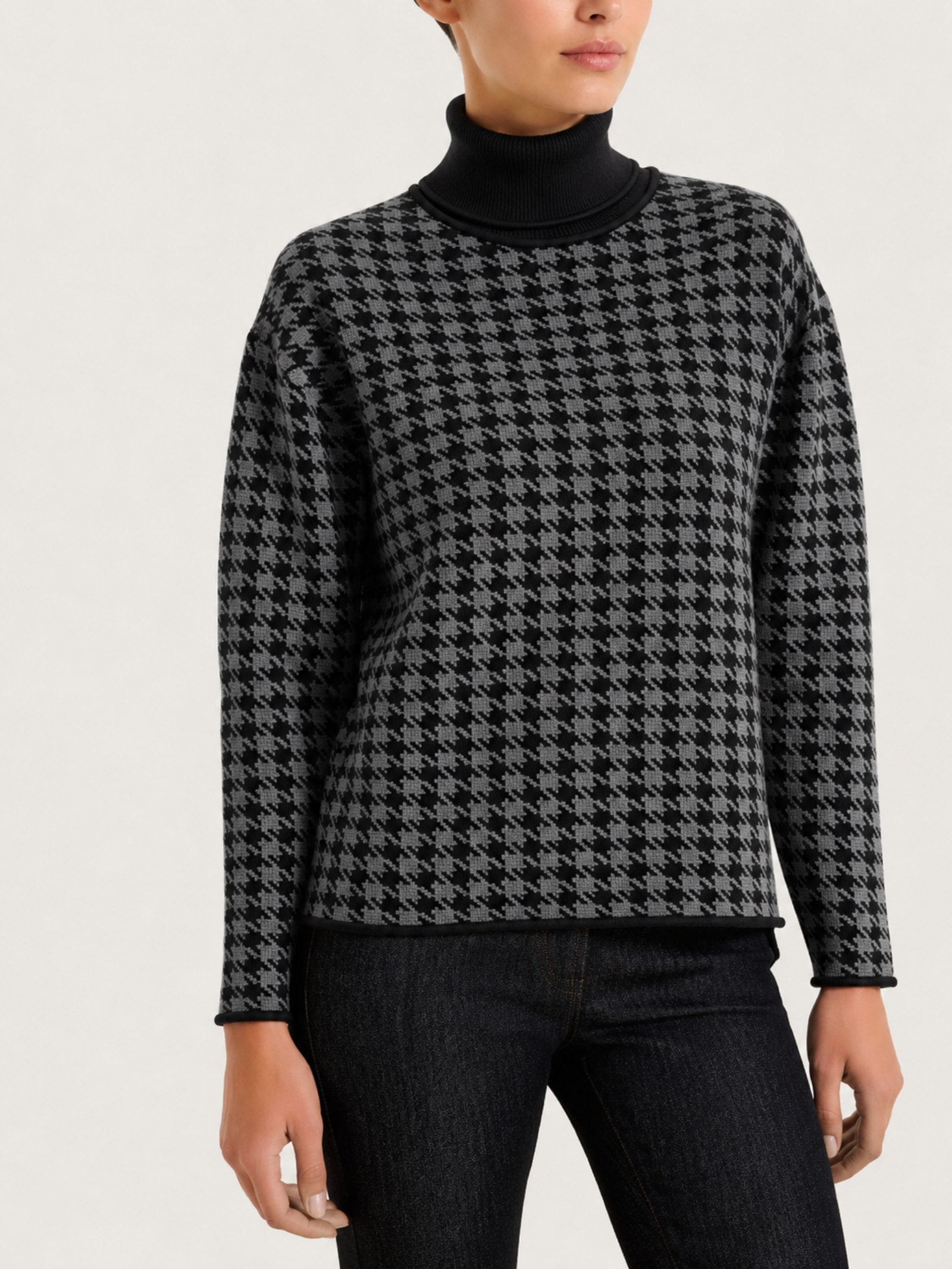 Dolcevita con fantasia pied de poule Four Seasons Neri Donna - Ragno