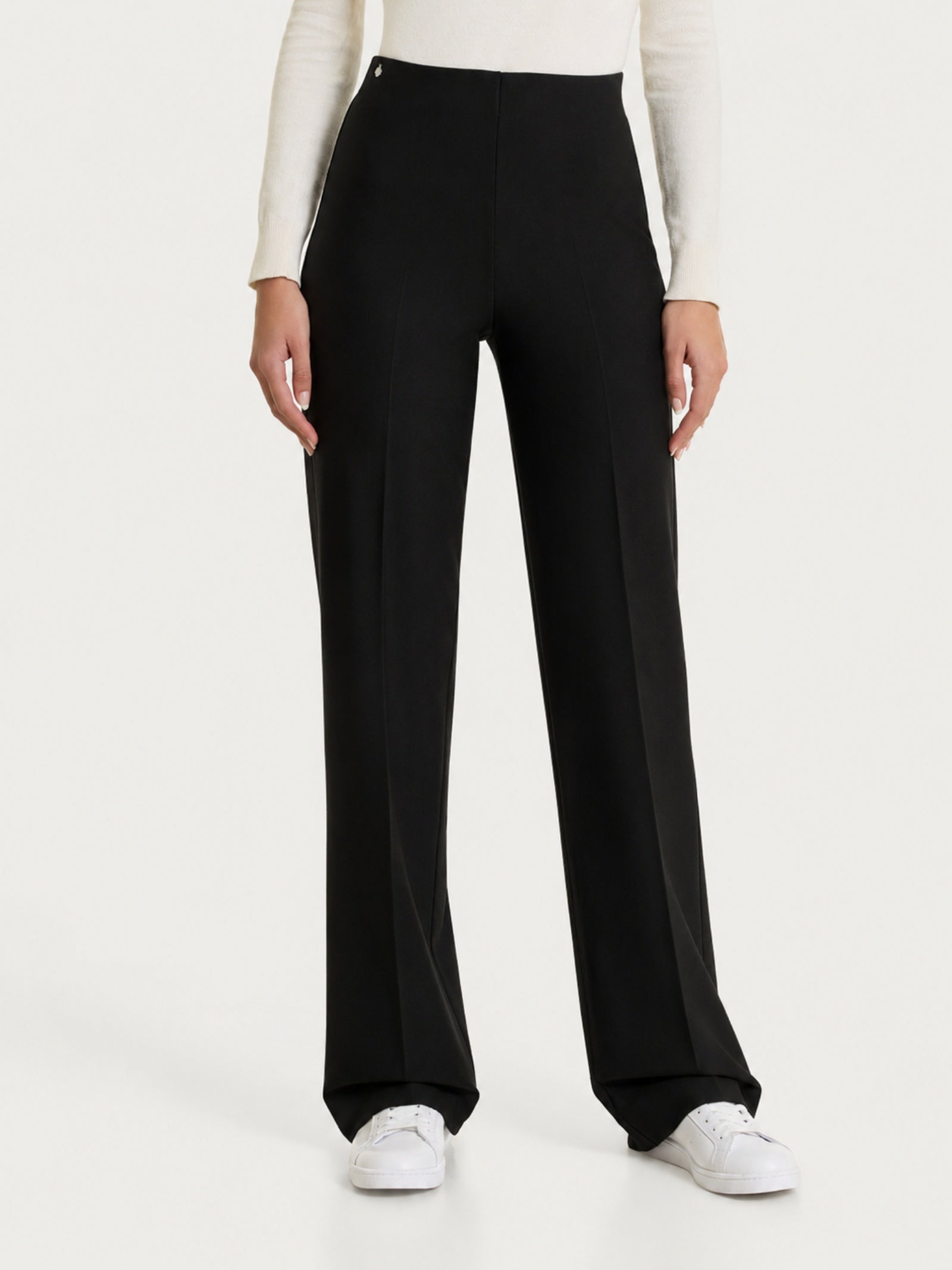 Pantalone ampio in Compact Neri Donna - Ragno