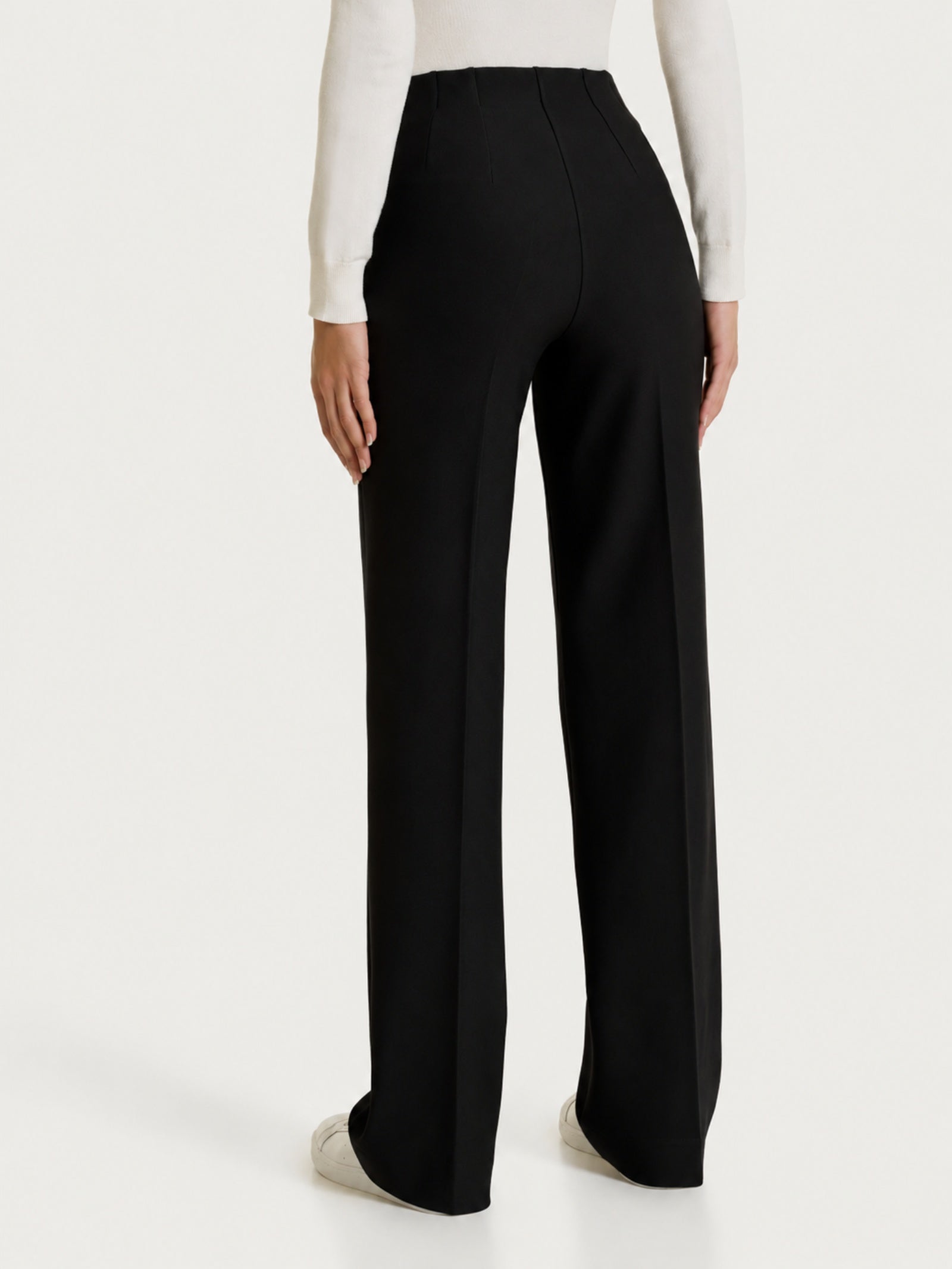 Pantalone ampio in Compact Neri Donna - Ragno