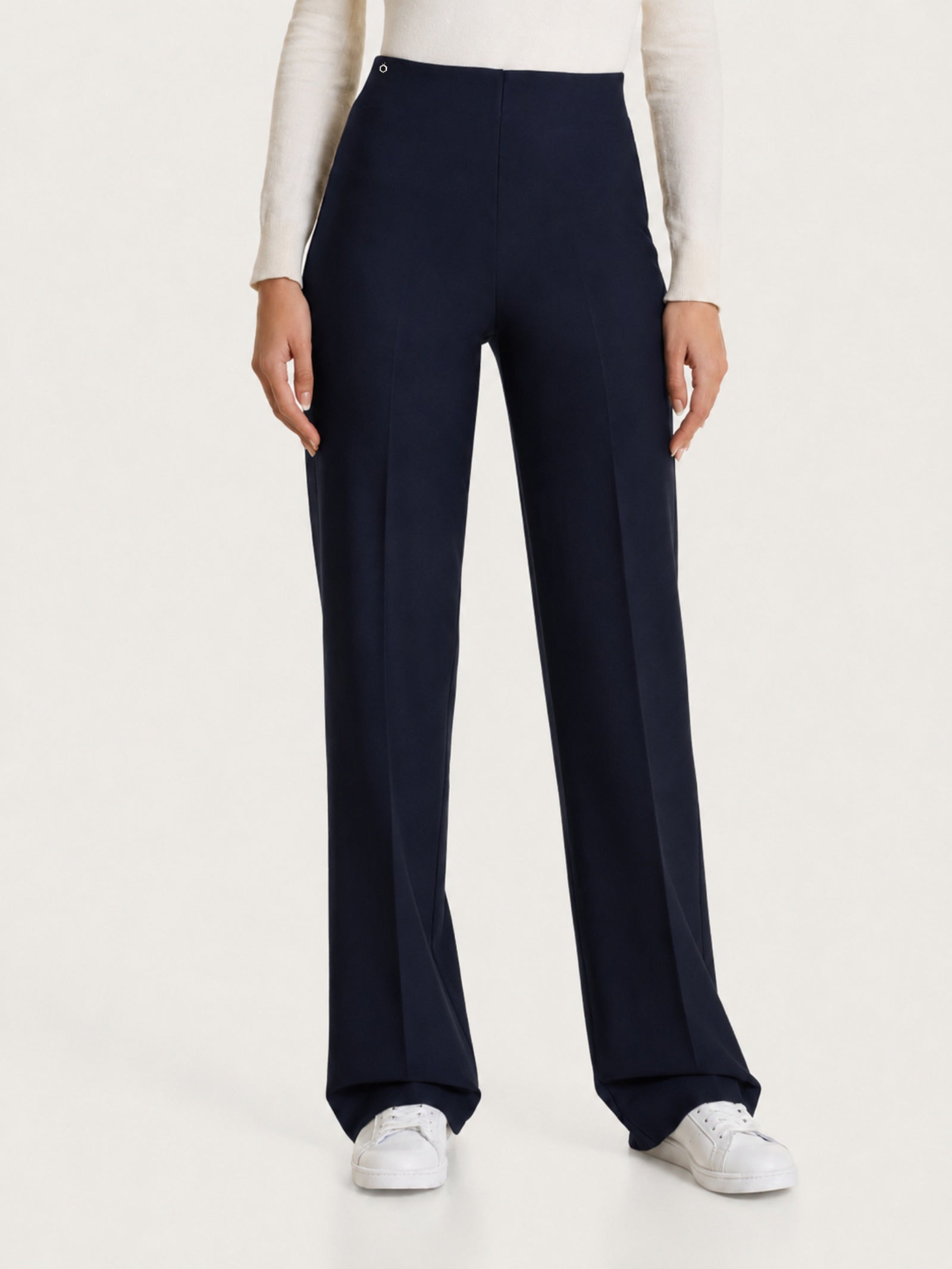 Pantalone ampio in Compact Blu Donna - Ragno