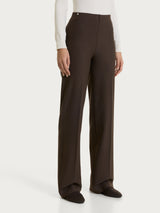 Pantalone ampio in Compact Marroni Donna - Ragno