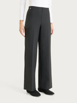 Women's Wide Pants in Compact Black - Ragno